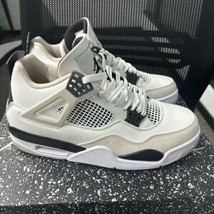 Jordan White and Black High-Top Sneakers